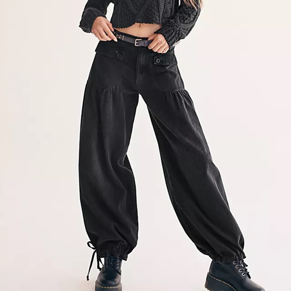 We the Free lotus wide leg balloon drawstring wide leg jeans